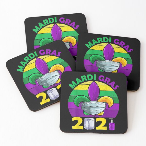 Item preview, Funny Mardi Gras 2021 Quarantine Apparel Fleur De Lys Mask designed and sold by charissamo77.