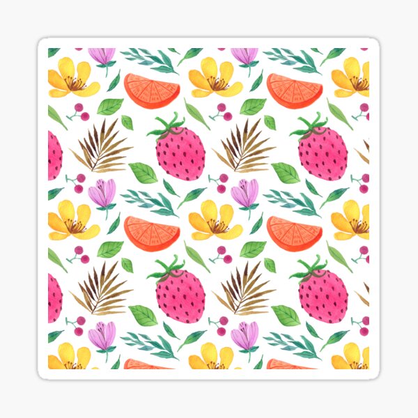 Strawberry refreshing summer pattern Sticker