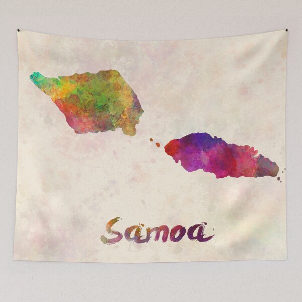Item preview, Samoa watercolor map designed and sold by paulrommer.