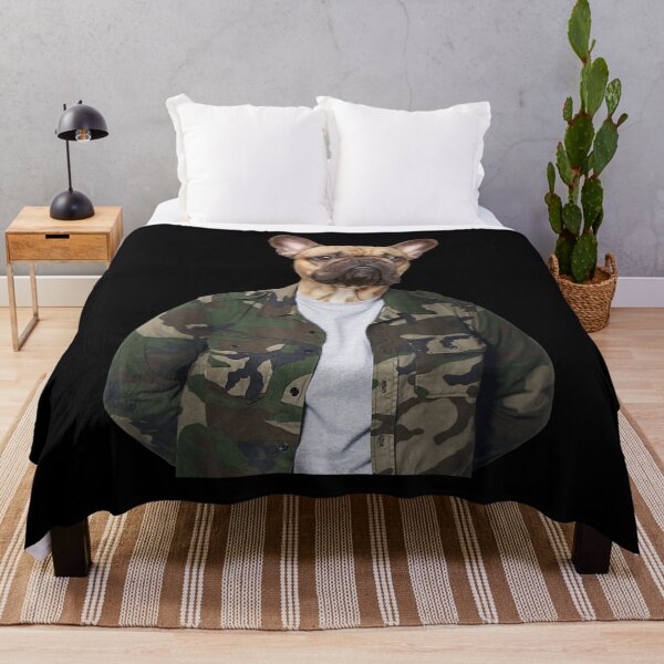 Item preview, French Bulldog In Camouflage Jacket For Dog Lovers designed and sold by charissamo77.