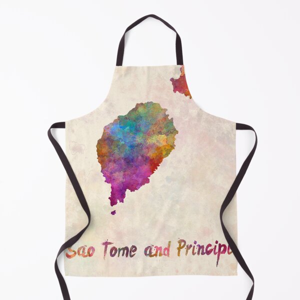 Item preview, Sao tome and principe  watercolor map  designed and sold by paulrommer.