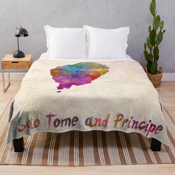 Item preview, Sao tome and principe watercolor map designed and sold by paulrommer.
