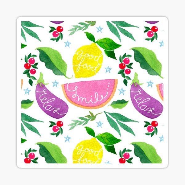 Smile relax lemon veggie modern sweet pattern Sticker