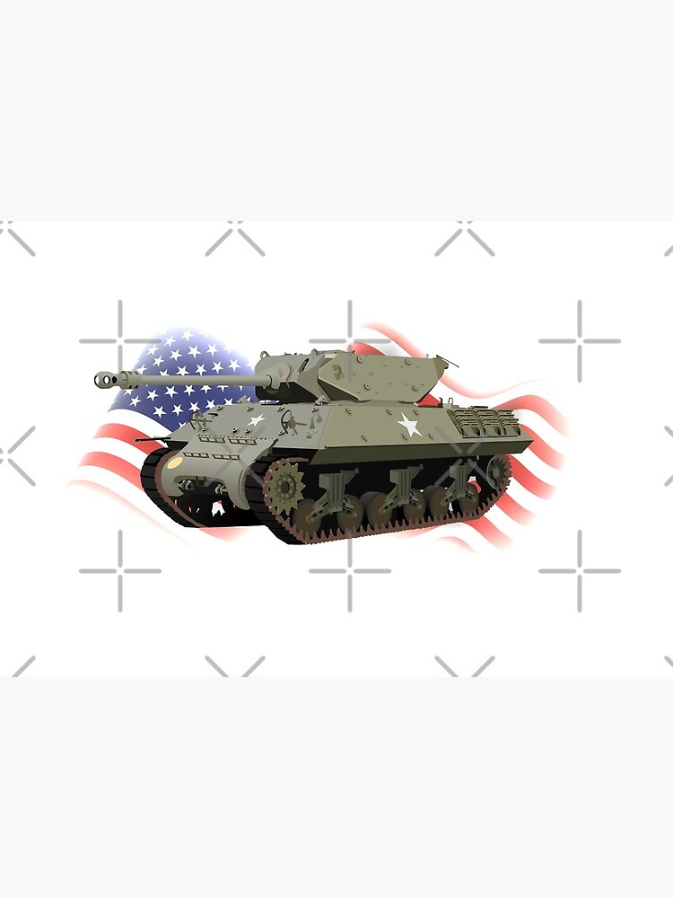 M4 Sherman American WW2 Tank with Flag Art Print for Sale by NorseTech