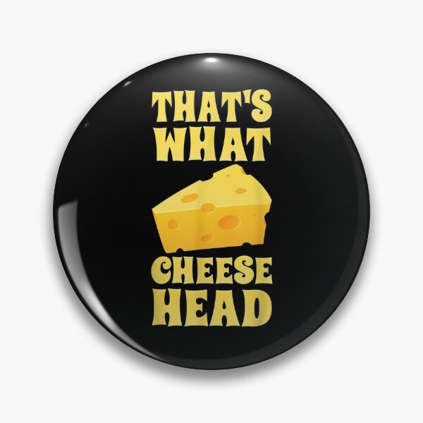 Green Bay Retro Mascot Cheese Head Man Pin