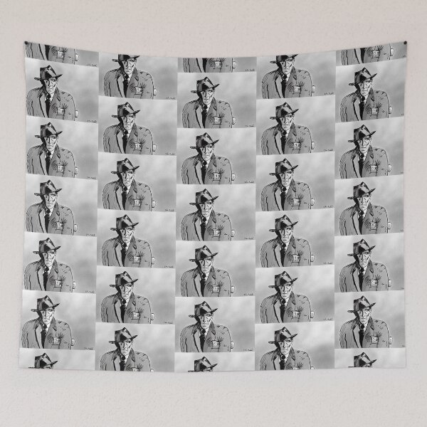 Item preview, Film Noir Character with Hat, Coat and Paper on a Grey Day designed and sold by ibadishi.