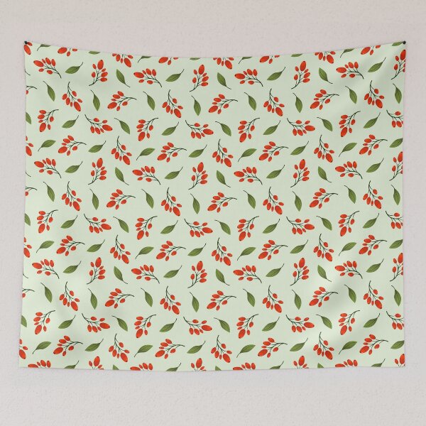 Item preview, Seamless pattern with barberry and green leaves. designed and sold by Xaphana.