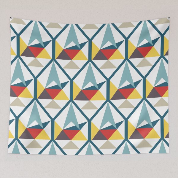 Item preview, White with Multicoloured Geometric Design designed and sold by shadowbright.