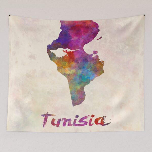 Item preview, Tunisia watercolor map  designed and sold by paulrommer.