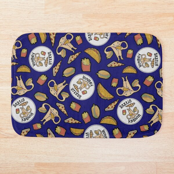 Hungry Uterus Drive Thru Tacos Burgers & Fries Bath Mat