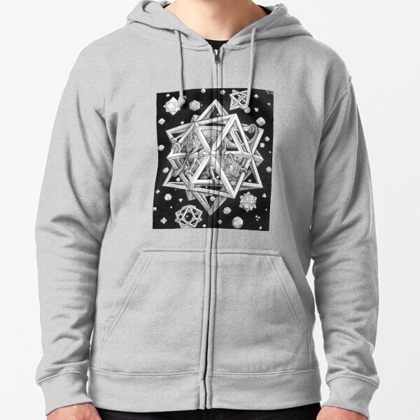 MC Escher Halftone Zipped Hoodie