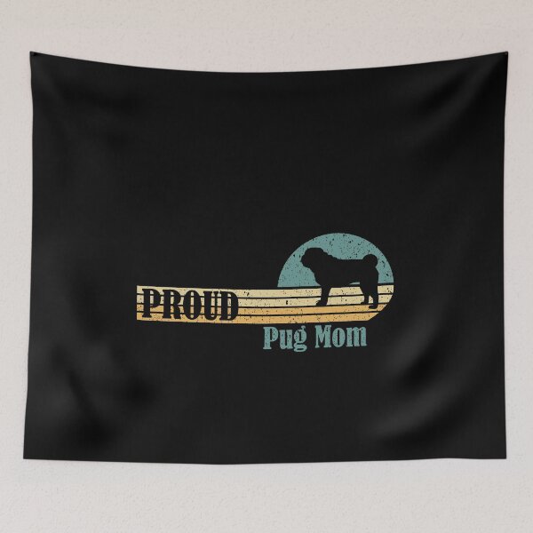 Item preview, Proud Pug Mom Retro Dog Lover Gift designed and sold by besTmanuFacture.