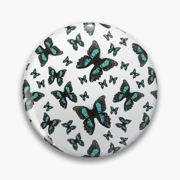 Item preview, Black and aquamarine butterflies (drawing, pattern) designed and sold by Alice-Moonbliss.