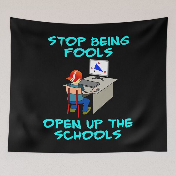 Item preview, Stop Being Fools Open Up The Schools - Child Working On A Computer.  designed and sold by Oaks Creations.