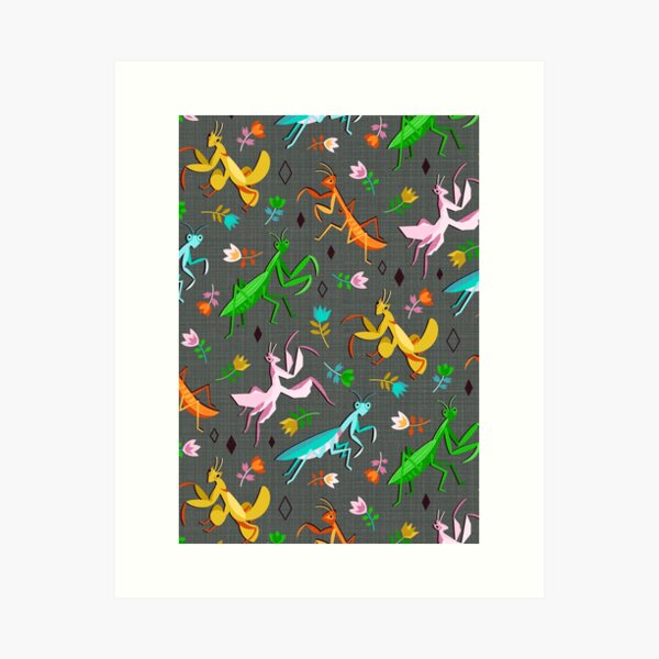 Item preview, An Unordinary Array of Praying Mantises - Grey designed and sold by TigaTiga.