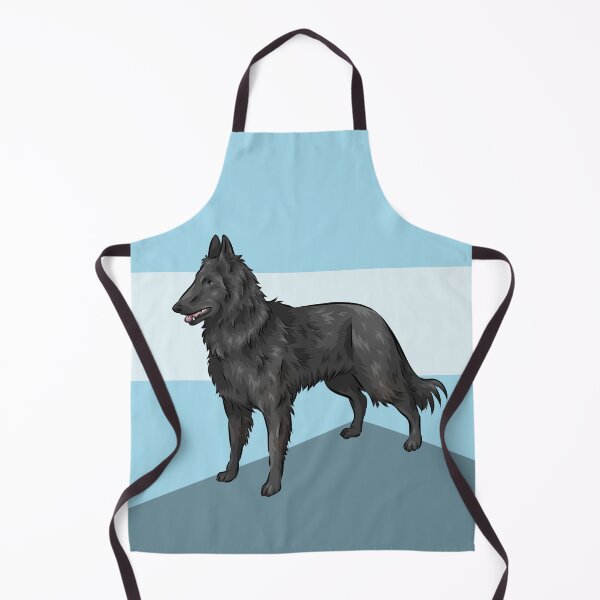 Item preview, Belgian Shepherd Dog | Groenendael | Blue Background | Cute Dog Art designed and sold by shirinsart.