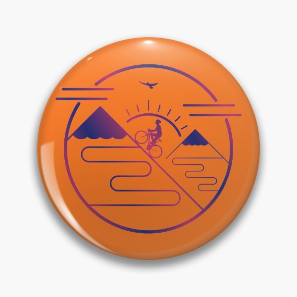 Item preview, Purple Pink Cyclist Climbing Mountains Line Art designed and sold by RabeDesigns.