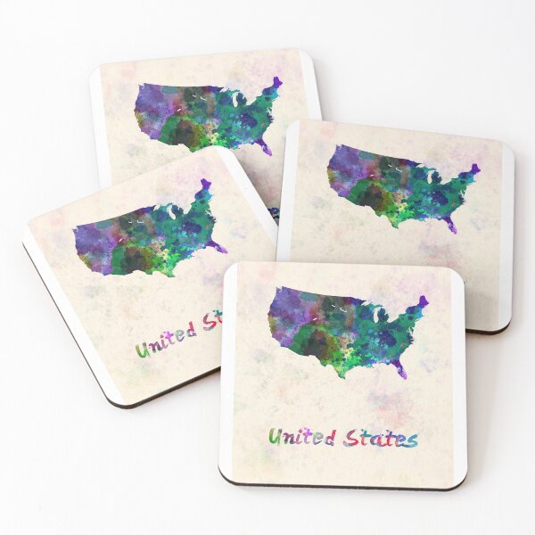 Item preview, United states  watercolor map  designed and sold by paulrommer.