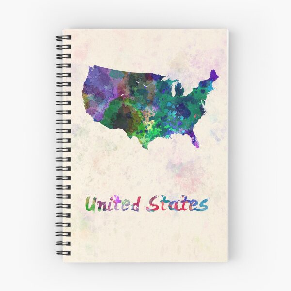 Item preview, United states  watercolor map  designed and sold by paulrommer.