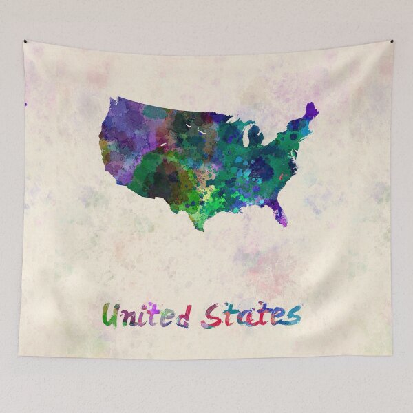 Item preview, United states  watercolor map  designed and sold by paulrommer.