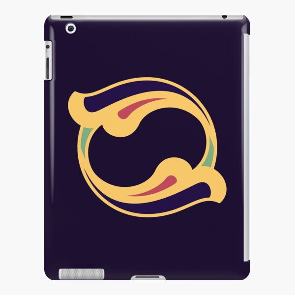 Dessin d'une vague Yin Yang style Art Nouveau doré bleu foncé Coque rigide iPad