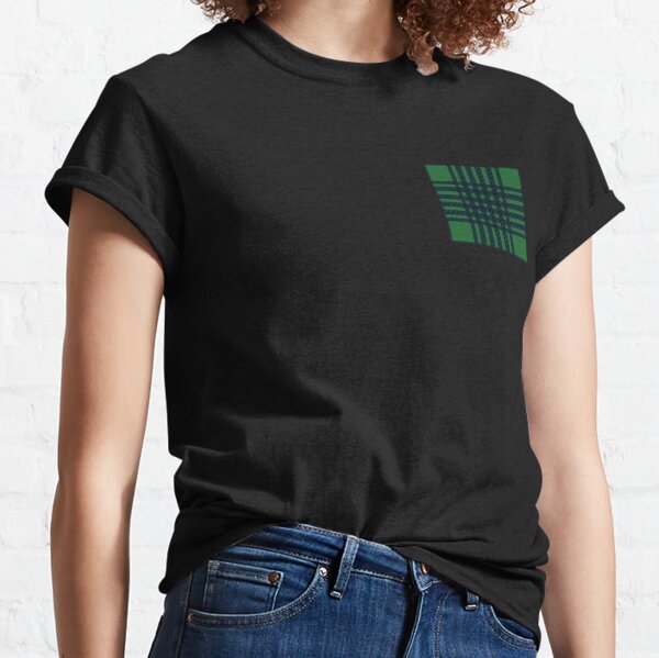 deco art Emblisshed check navy green stripe strips inarsia fashion plaid  Classic T-Shirt