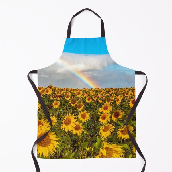 Item preview, A field of sunflowers with a rainbow designed and sold by Itsgrimupnorth.