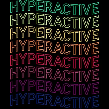 Artwork thumbnail, ADHD Hyperactive Repeated Text In Neon Colors by ClickForMore