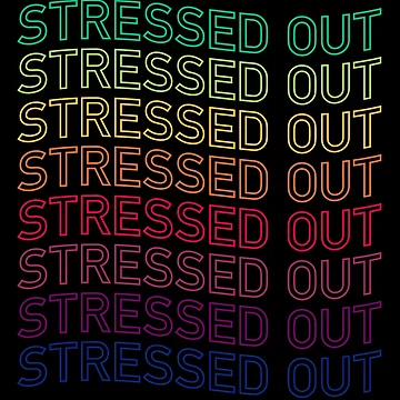 Artwork thumbnail, Stressed Out Repeated Text In Neon Colors by ClickForMore
