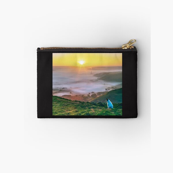 Item preview, A dog watching the sunrise on Mam Tor, Derbyshire, UK designed and sold by Itsgrimupnorth.