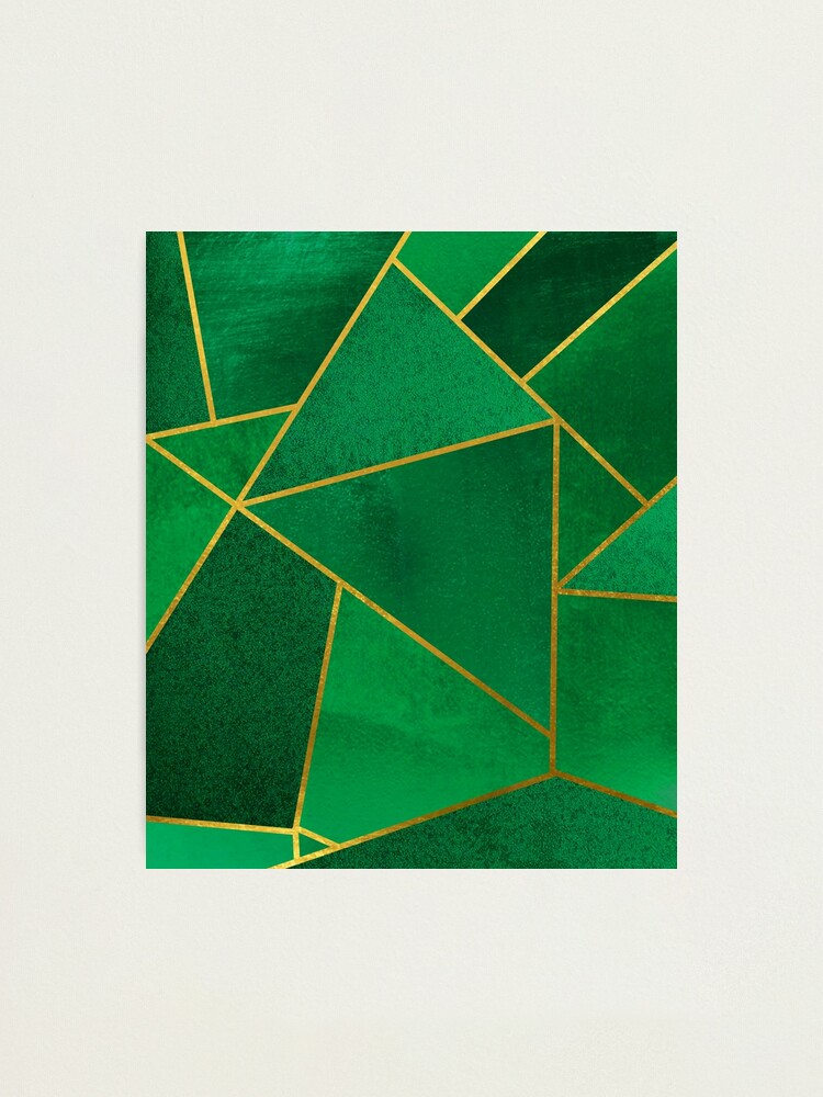 Gem No. 12, Watercolor Print, Watercolor Art, Emerald Print, Gem Art,  Gemstone, Emerald, Emerald Art, Geometric, Geometric Art 