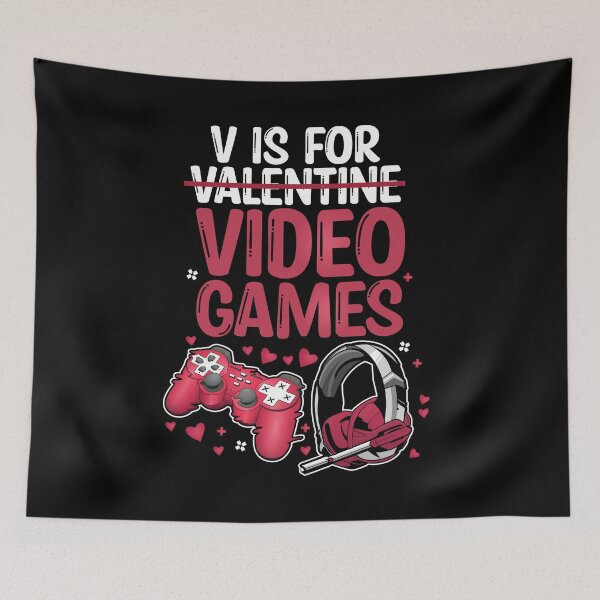 Item preview, V Is For Video Games Valentine's Day Gift For Him designed and sold by maddinstgt.