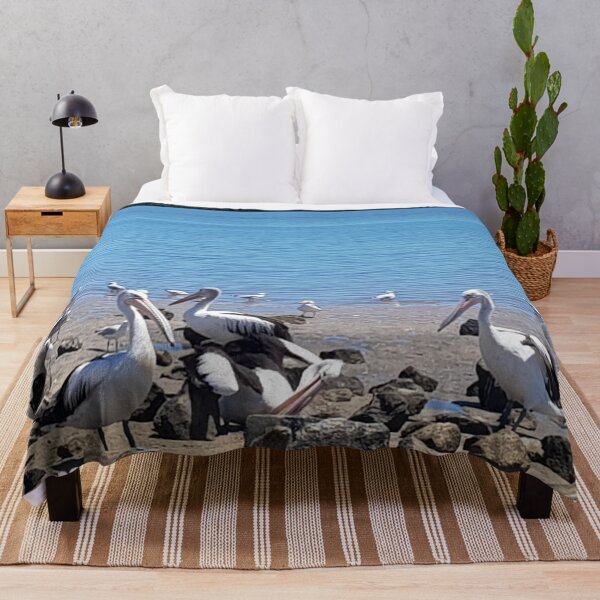 Item preview, Pelicans Hanging Around On The Foreshore designed and sold by sunnybandana.