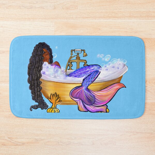 Item preview, Mermaid with braids relaxing in luxurious bubble bath having a moment of tranquility  ! designed and sold by Artonmytee.