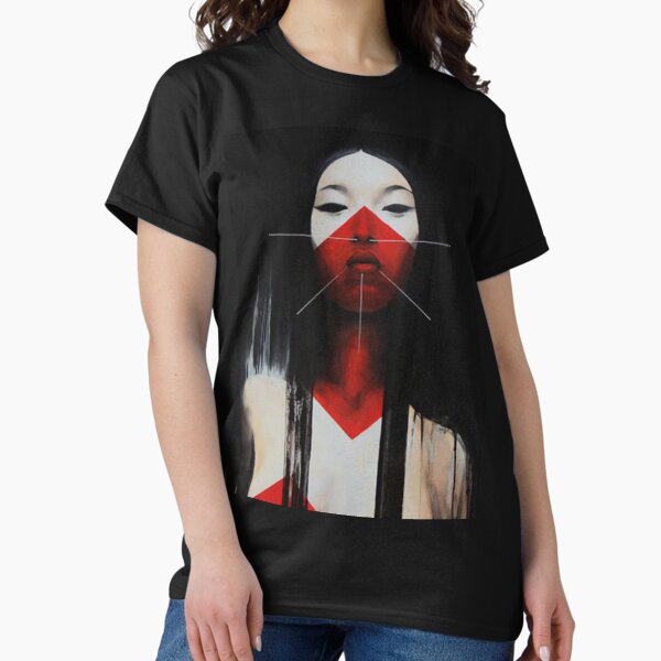 Item preview, Beautiful Black and Red Fine Art Japanese Illustration designed and sold by OWLvision33.