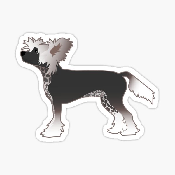 Chinese Crested Toy Breed Illustration Silhouette Sticker