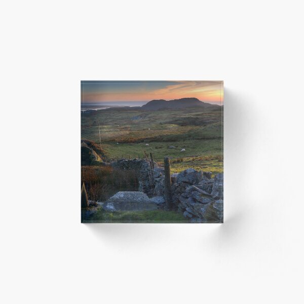 Moel-y-Gest at sunset Acrylic Block