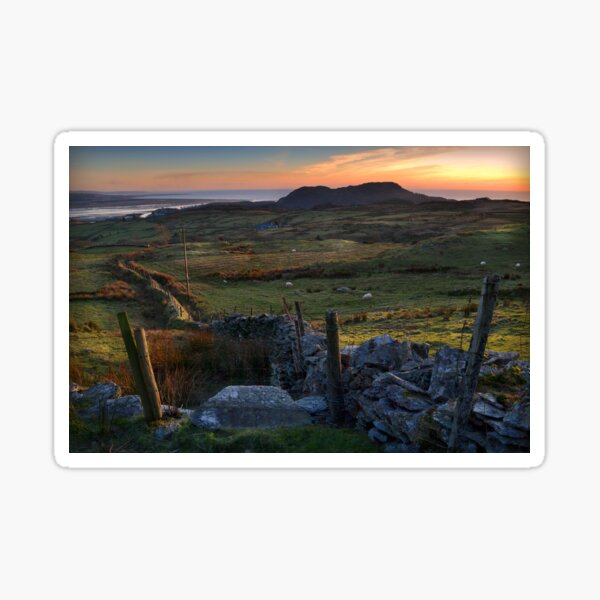 Moel-y-Gest at sunset Sticker