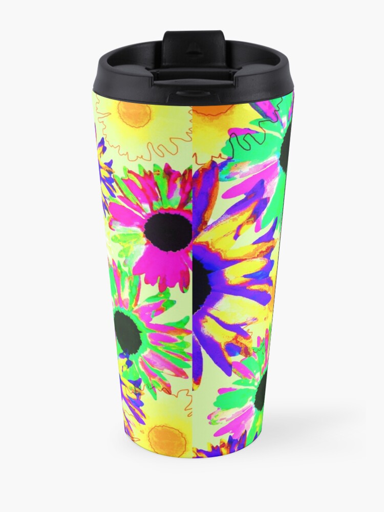 Alternate view of Wildflower Floral - Sunny Yellow Travel Mug
