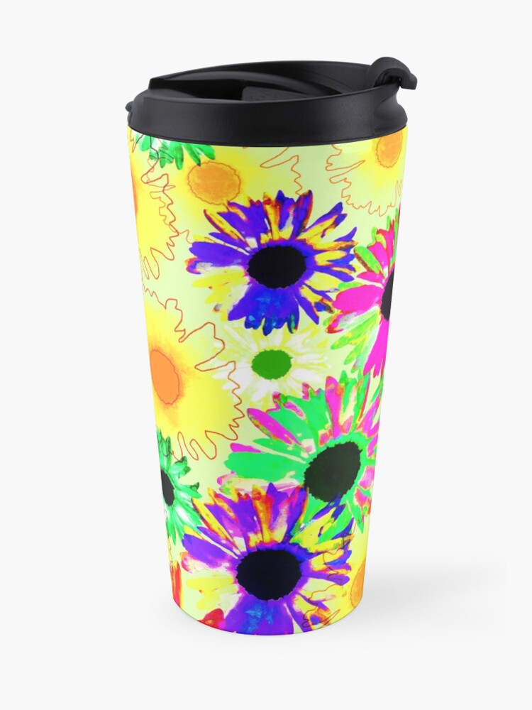 Alternate view of Wildflower Floral - Sunny Yellow Travel Mug