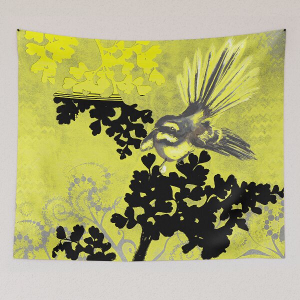 Item preview, Grey and Yellow Fantail design designed and sold by CRkuns.