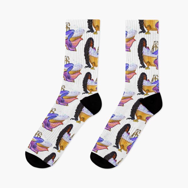 Item preview, Mermaid with braids relaxing in luxurious bubble bath having a moment of tranquility  ! designed and sold by Artonmytee.