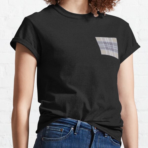 deco art Emblisshed check navy white brown stripe strips inarsia fashion plaid Classic T-Shirt