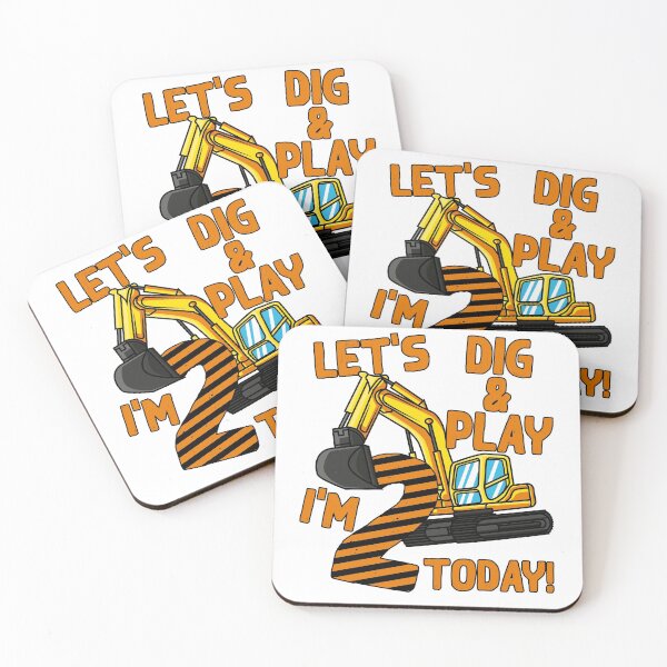 Item preview, 2nd birthday children excavator saying gift idea designed and sold by LuminOrb.