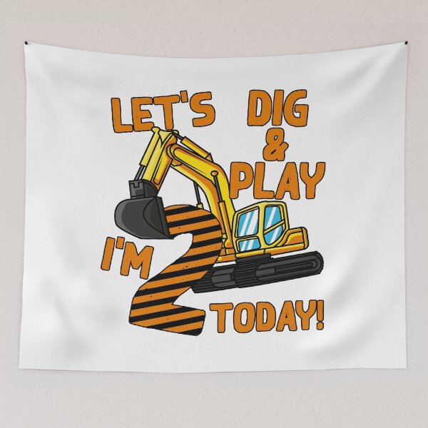 Item preview, 2nd birthday children excavator saying gift idea designed and sold by LuminOrb.