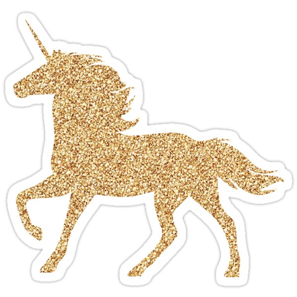 glitter gold unicorn stickers by customsbyt redbubble