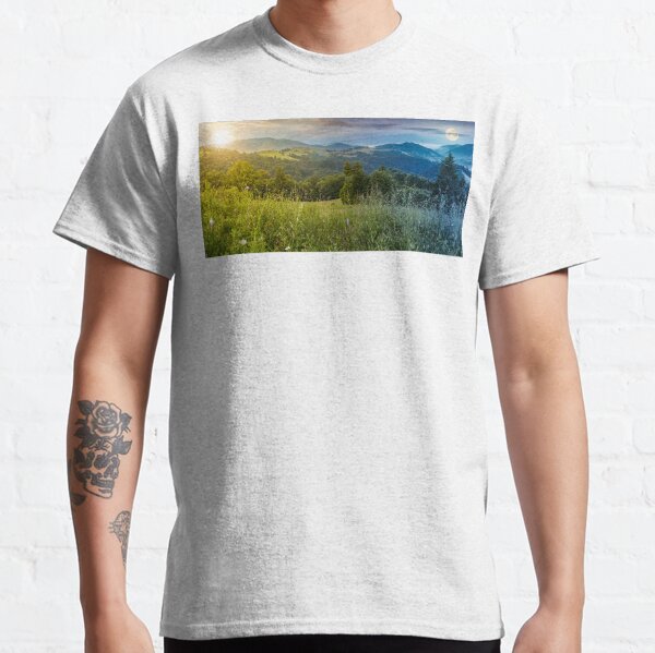 time change above the meadow in mountains Classic T-Shirt