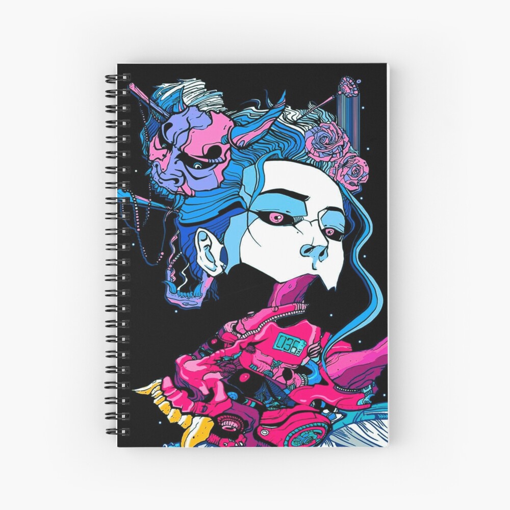 Cyberpunk Samurai Demon Mask Japanese Girl Spiral Notebook For Sale By Owlvision33 Redbubble 9867