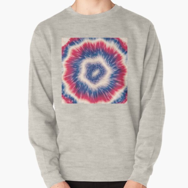 Blue, red, and white tie dye  Pullover Sweatshirt