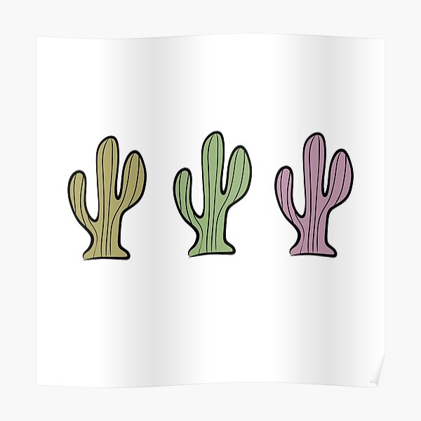 Download Cactus Clipart Posters Redbubble